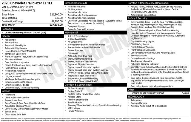 2023 Chevrolet TrailBlazer AWD LT