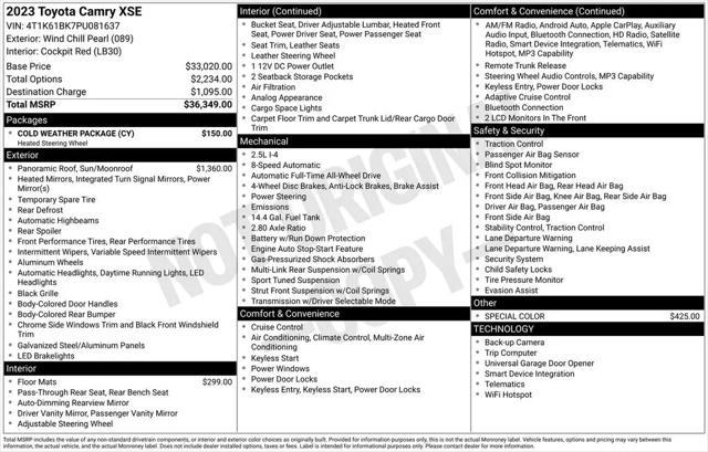 2023 Toyota Camry XSE AWD