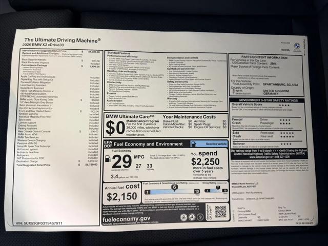 2026 BMW X3 30 xDrive