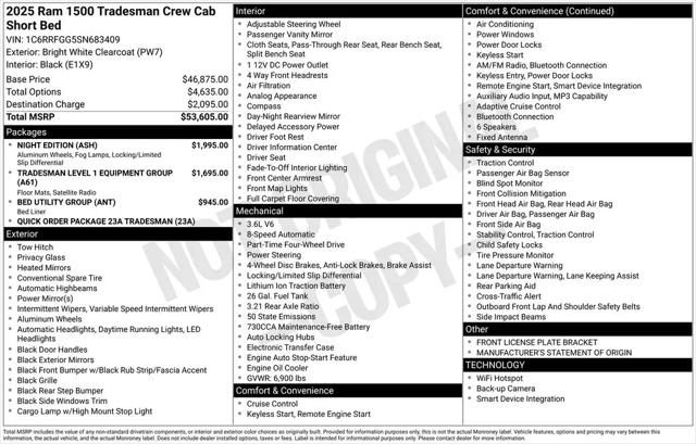 2025 Ram 1500 Tradesman Crew Cab 4x4 5'7" Box
