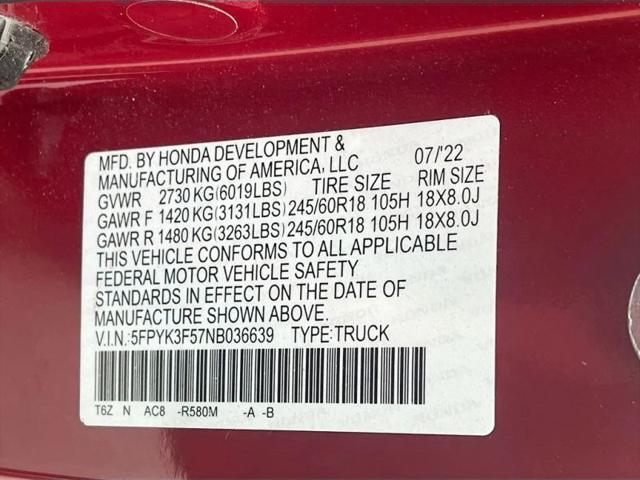 2022 Honda Ridgeline RTL