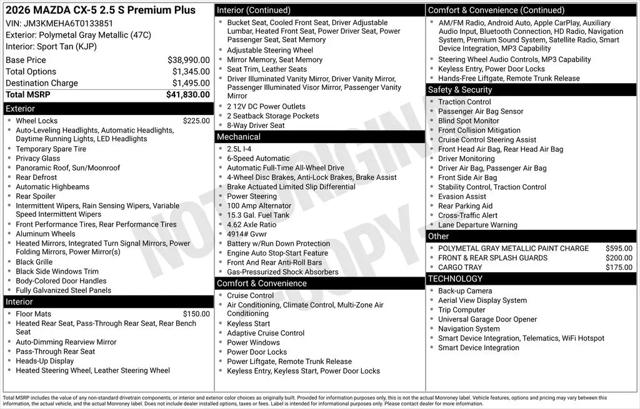 2026 Mazda CX-5 2.5 S Premium Plus
