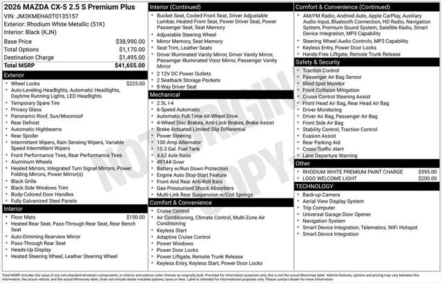2026 Mazda CX-5 2.5 S Premium Plus