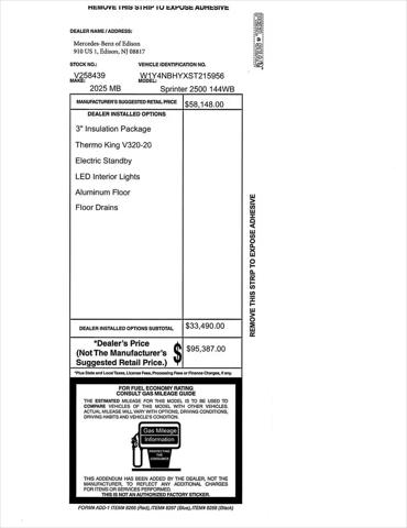 2025 Mercedes-Benz Sprinter 2500 Standard Roof 4-Cyl Diesel HO