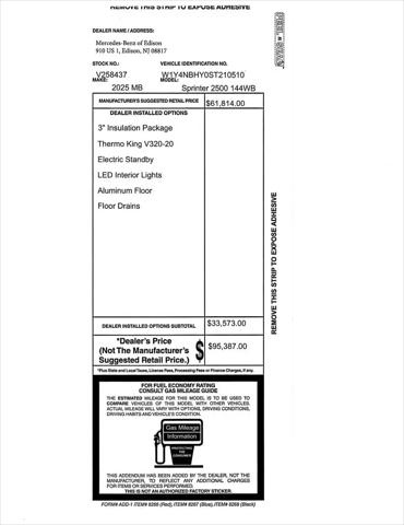 2025 Mercedes-Benz Sprinter 2500 Standard Roof 4-Cyl Diesel HO