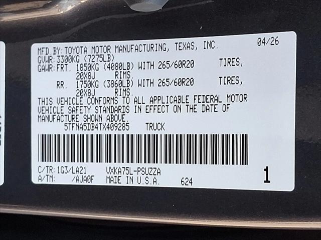 2026 Toyota Tundra Platinum CrewMax 5.5' Bed