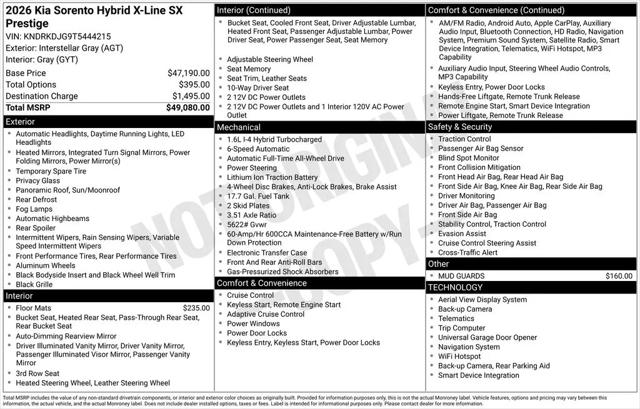 2026 Kia Sorento Hybrid X-Line SX Prestige