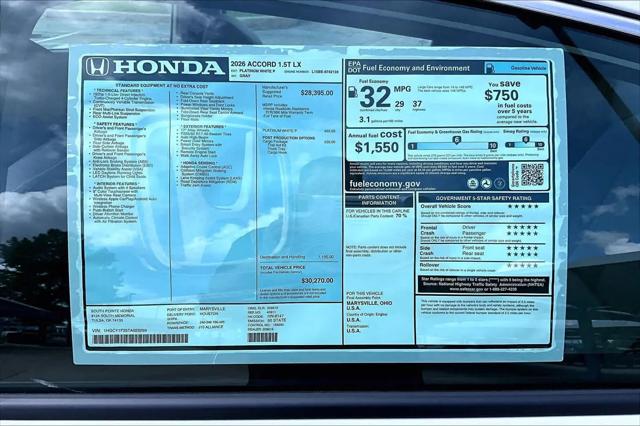 2026 Honda Accord Sedan LX