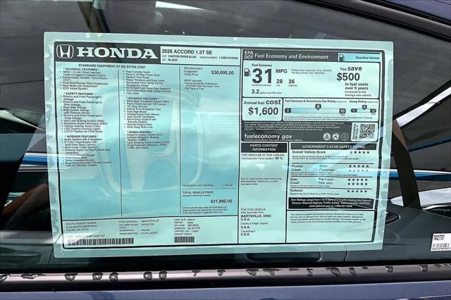 2026 Honda Accord Sedan SE