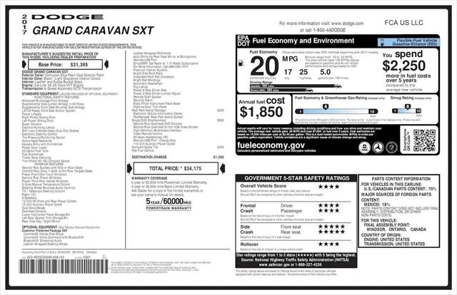 2017 Dodge Grand Caravan SXT