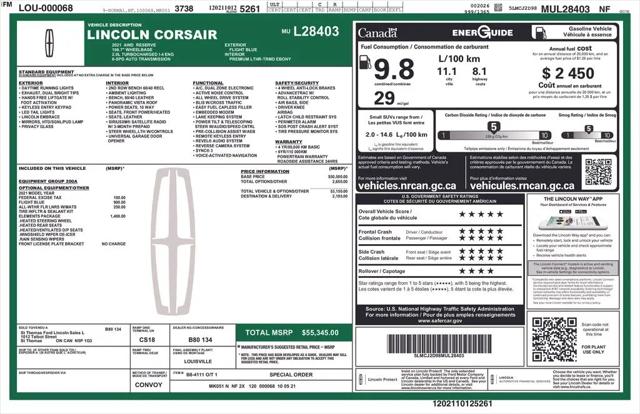 2021 Lincoln Corsair Reserve