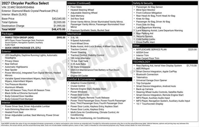 2027 Chrysler Pacifica Select