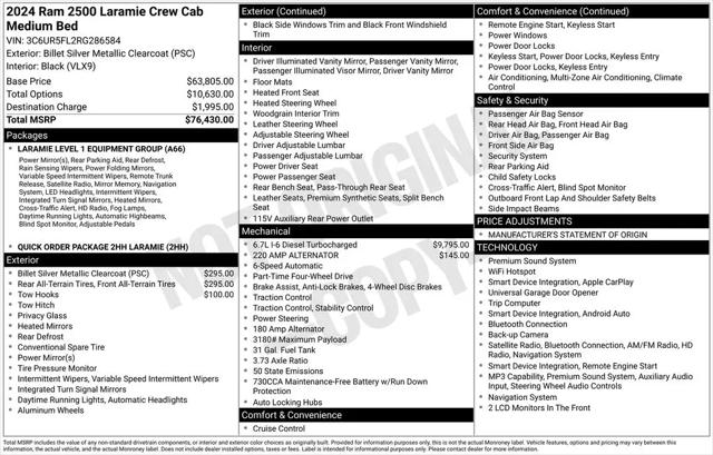 2024 Ram 2500 Laramie Crew Cab 4x4 6'4" Box