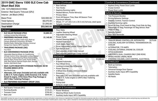 2019 GMC Sierra 1500 SLE