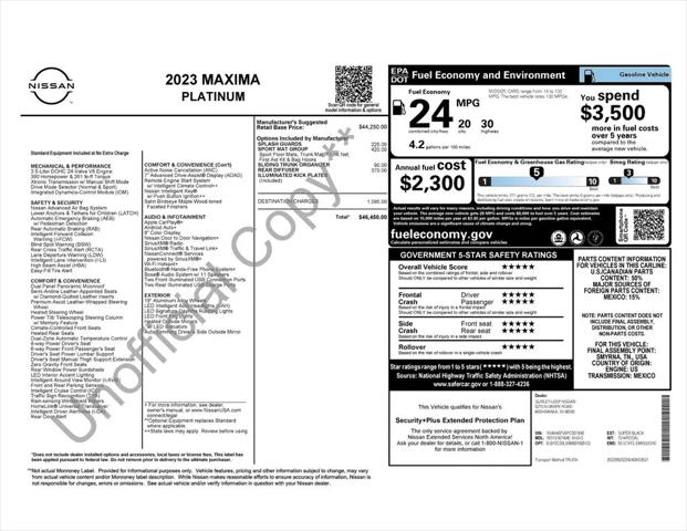 2023 Nissan Maxima Platinum Xtronic CVT