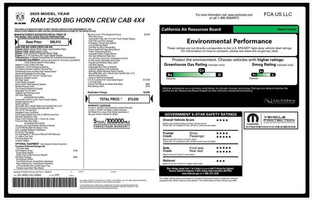 2025 Ram 2500 Big Horn Crew Cab 4x4 6'4" Box
