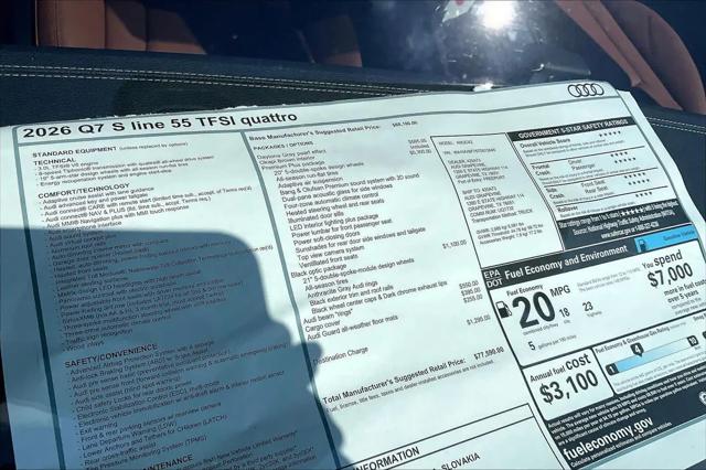 2026 Audi Q7 Premium Plus S line TFSI quattro tiptronic