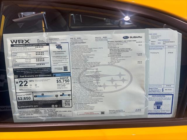 2026 Subaru WRX Series.Yellow