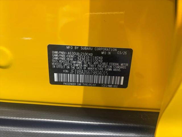 2026 Subaru WRX Series.Yellow