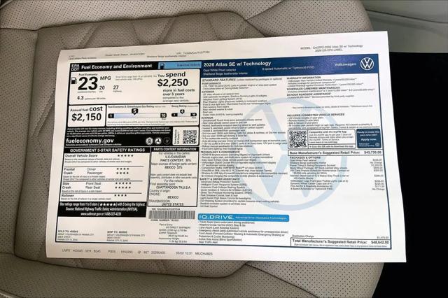 2026 Volkswagen Atlas SE with Technology