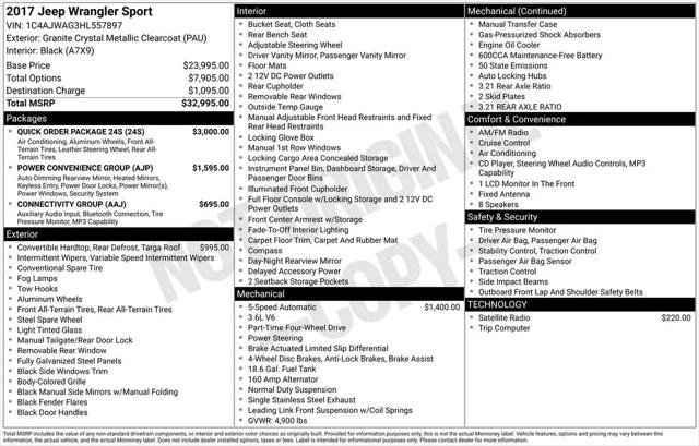 2017 Jeep Wrangler Sport 4x4