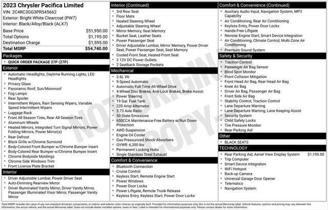 2023 Chrysler Pacifica Limited AWD