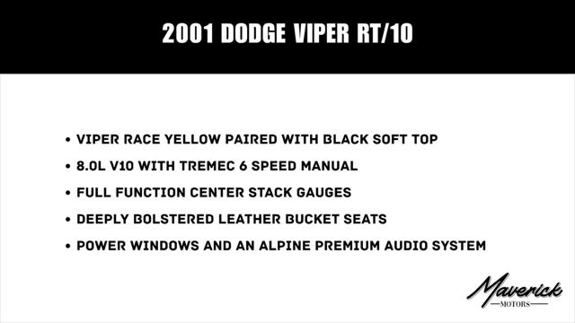 2001 Dodge Viper RT/10