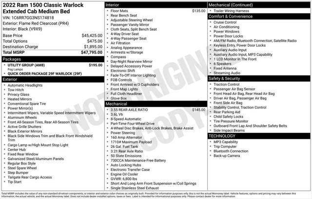 2022 Ram 1500 Classic Warlock Quad Cab 4x4 6'4" Box