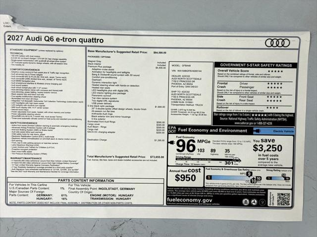 2027 Audi Q6 e-tron Premium Plus