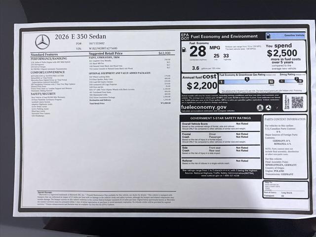 2026 Mercedes-Benz E 350 E 350