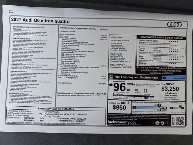 2027 Audi Q6 e-tron Premium Plus