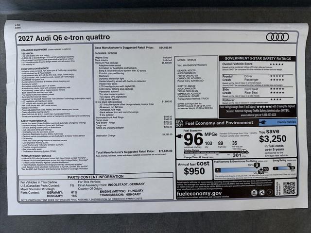 2027 Audi Q6 e-tron Premium Plus