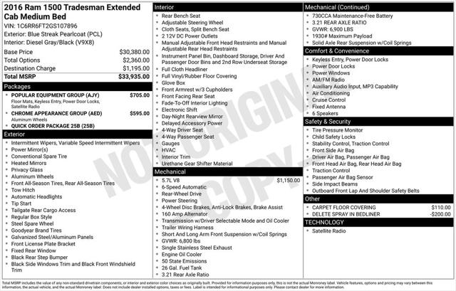 2016 Ram 1500 Tradesman