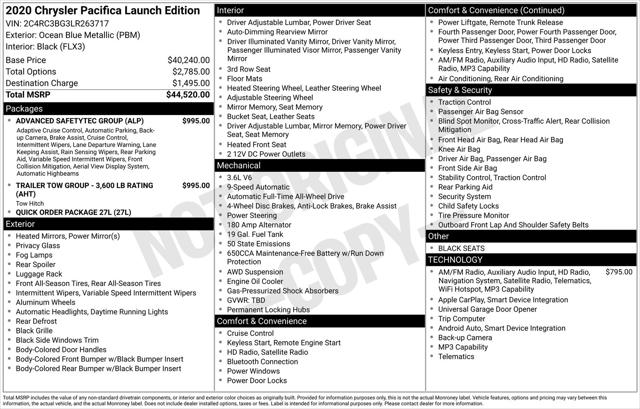 2020 Chrysler Pacifica AWD Launch Edition