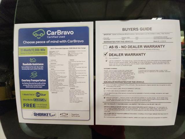 2022 Chevrolet Express Cargo Van RWD 2500 Regular Wheelbase WT
