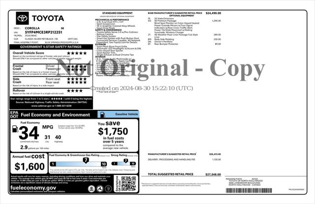 2024 Toyota Corolla SE