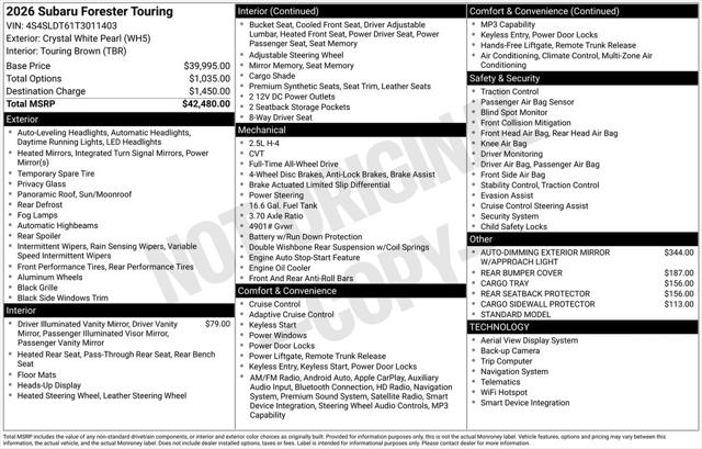 2026 Subaru Forester Touring