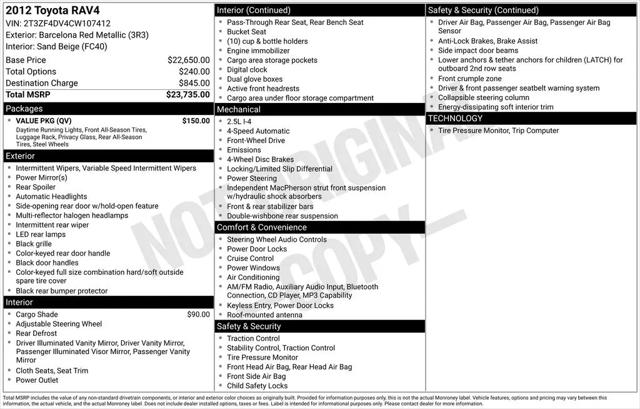 2012 Toyota RAV4 Base