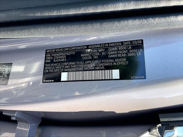 2026 Volvo XC90 Plug-In Hybrid Plus, T8 AWD, Electric/Gasoline, Bright, 7 Seats