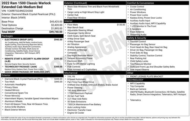 2022 Ram 1500 Classic Warlock Quad Cab 4x4 6'4" Box