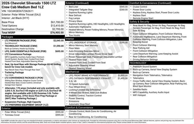 2026 Chevrolet Silverado 1500 4WD Crew Cab Standard Bed LTZ