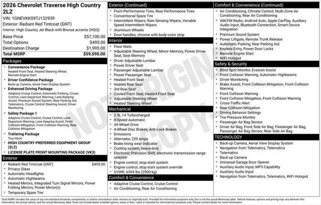 2026 Chevrolet Traverse AWD High Country