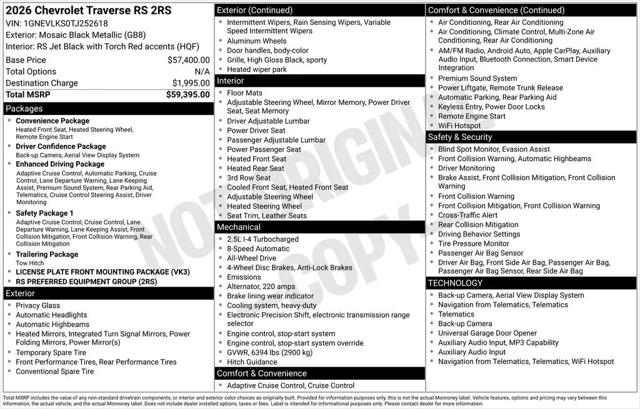 2026 Chevrolet Traverse AWD RS