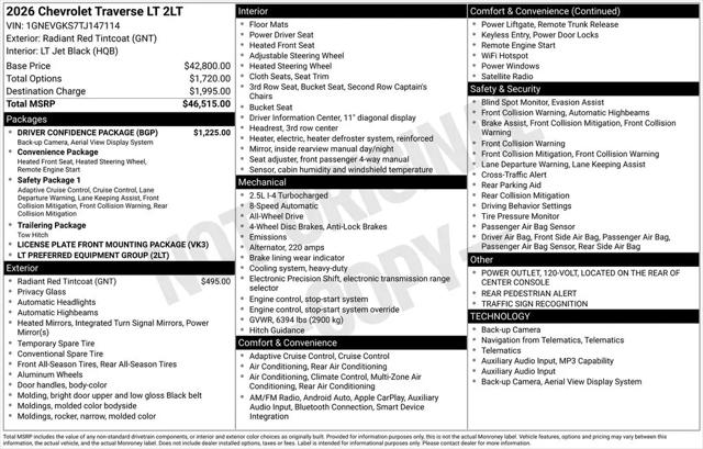 2026 Chevrolet Traverse AWD LT