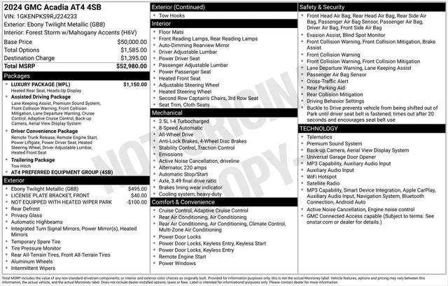 2024 GMC Acadia AWD AT4