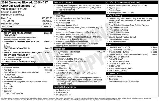 2024 Chevrolet Silverado 2500HD 4WD Crew Cab Standard Bed LT