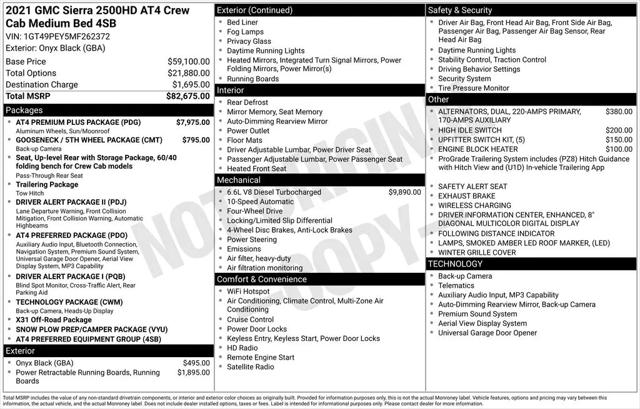 2021 GMC Sierra 2500HD 4WD Crew Cab Standard Bed AT4