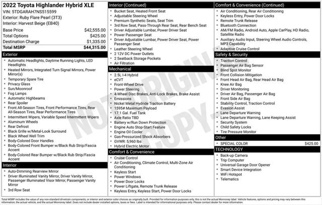 2022 Toyota Highlander Hybrid XLE
