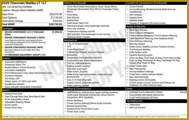 2020 Chevrolet Malibu FWD LT for sale in Santa Clara, CA