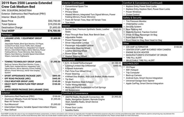 2019 Ram 2500 Laramie Mega Cab 4x4 6'4" Box